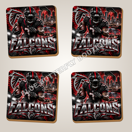 Atlanta Falcons full-coverage ceramic coaster set of four - Blue Butterfly Boutique