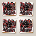 Atlanta Falcons football fan ceramic coaster set of four with white ceramic showing around the design - Blue Butterfly Boutique