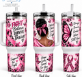 Fight Believe Survive Thrive breast cancer 40 oz tumbler product mockup