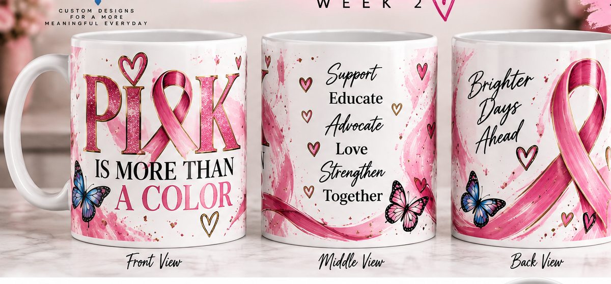 Pink Is More Than a Color breast cancer 15 oz mug product mockup
