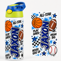 Personalized All-Star graffiti sports kids bottle mockup