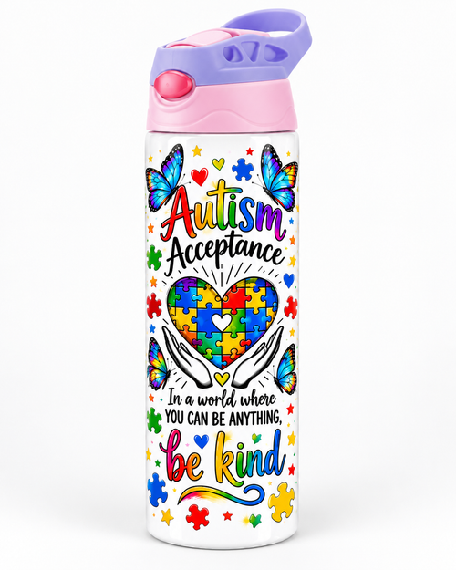 Autism Acceptance Be Kind 15oz kids tumbler