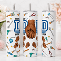 Best Dad Ever personalized 20 oz tumbler shown in three views
