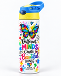Different Minds Create Beautiful Things 12oz kids Autism Acceptance tumbler