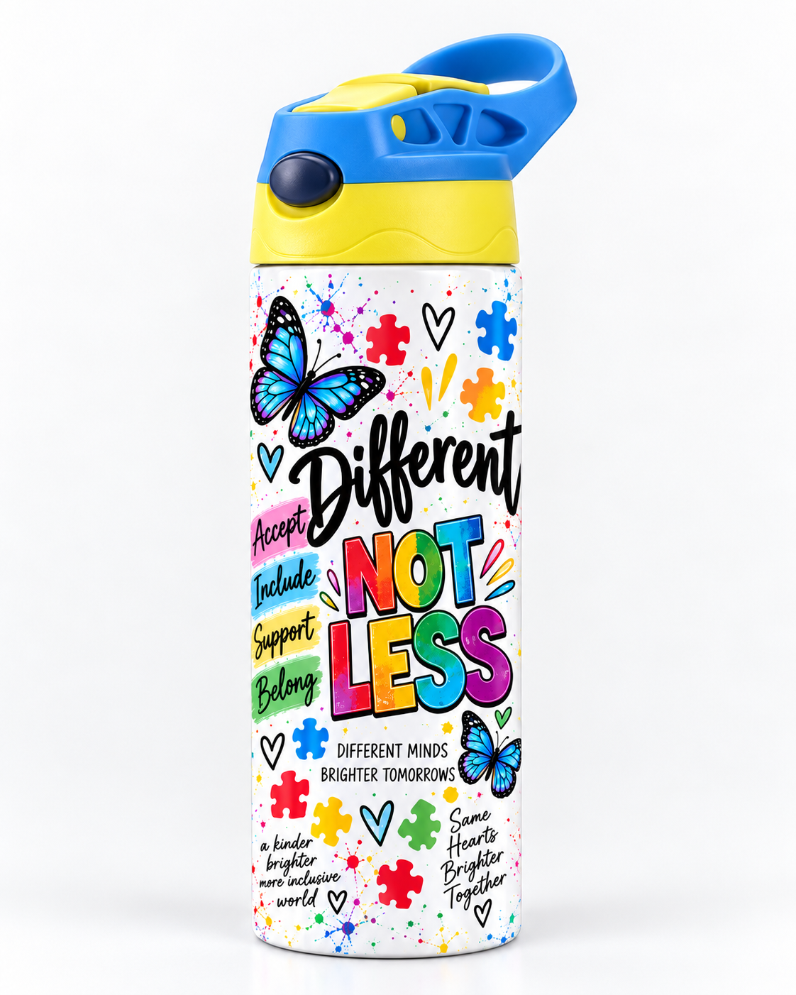 Different Not Less 15oz kids Autism Acceptance tumbler