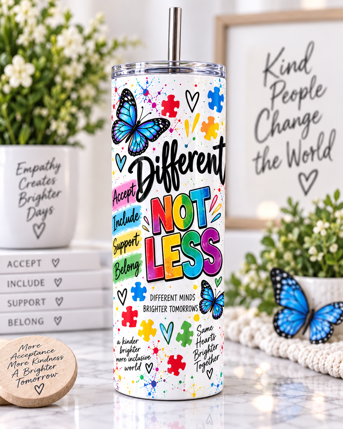 Different Not Less Autism Acceptance 20oz tumbler