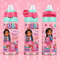Personalized first grade girls 12 oz kids sports bottle mockup