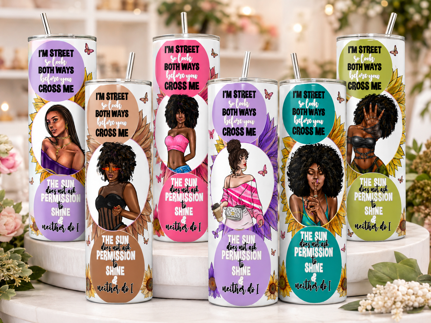 Power Girl statement 20 oz tumbler collection