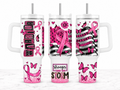 Stronger Than the Storm breast cancer awareness 40 oz tumbler mockup