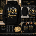 Built on Love Focused on Forever black Gildan 18500 pullover hoodie mockup