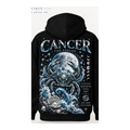 Cancer black pullover hoodie with one large back design only