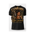 Capricorn black unisex T-shirt with one large back design only