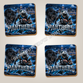 Carolina Panthers full-coverage ceramic coaster set of four - Blue Butterfly Boutique