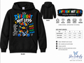 Different Not Less bear autism acceptance youth hoodie mockup with design positioned above pouch pocket