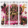 God Don't Play About Me 20oz Christian tumbler glam product mockup