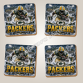 Green Bay Packers full-coverage ceramic coaster set of four - Blue Butterfly Boutique