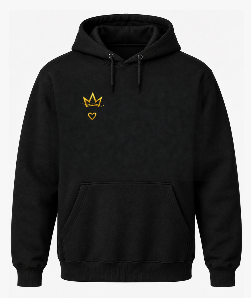 Built Together Grown Love black pullover hoodie front view
