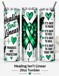 Healing Isn't Linear 20oz Mental Health Awareness Tumbler mockup