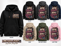 Her Route. Her Rules. Long Haul Legacy hoodie with Black, Charcoal, Navy, Sand, Military Green, and Light Pink color options