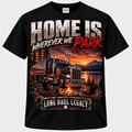 Home Is Wherever We Park Long Haul Legacy black unisex T-shirt mockup