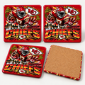 Kansas City Chiefs full-coverage ceramic coaster set of four - Blue Butterfly Boutique