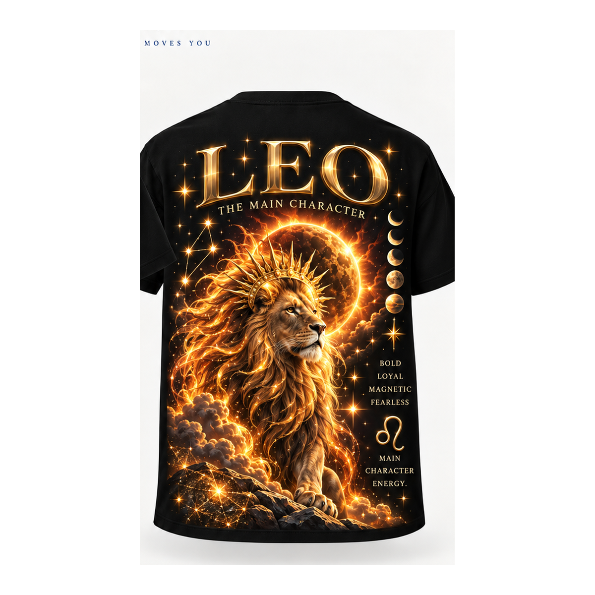 Leo black unisex T-shirt with one large back design only