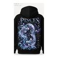 Pisces black pullover hoodie with one large back design only