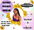Purple Sunflower Power Girl 20 oz tumbler design