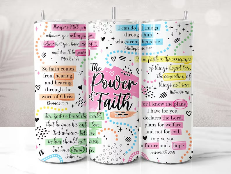 The Power of Faith 20oz Scripture Tumbler - Original option
