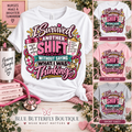 I Survived Another Shift Without Saying What I Was Thinking pink teal feminine T-shirt listing mockup