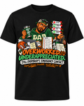 African American Dad Overworked Underappreciated Still Everybody's Emergency Contact black T-shirt front mockup