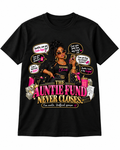 Black Auntie Fund T-shirt, corrected lower chest placement, approved artwork