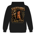Sagittarius black pullover hoodie with one large back design only