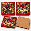San Francisco 49ers full-coverage ceramic coaster set of four - Blue Butterfly Boutique