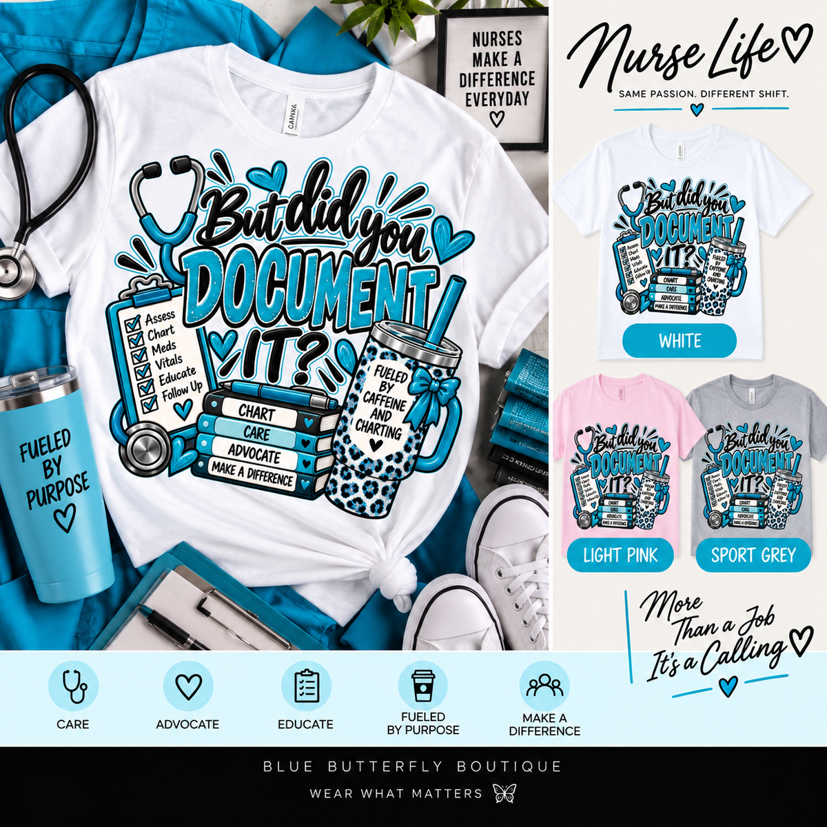 But Did You Document It teal Stable-ish healthcare T-shirt mockup