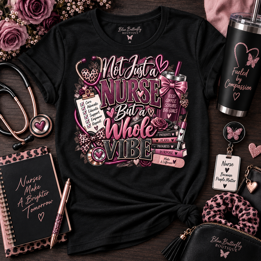 Not Just a Nurse But a Whole Vibe dark feminine Stable-ish T-shirt mockup