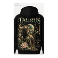 Taurus black pullover hoodie with one large back design only