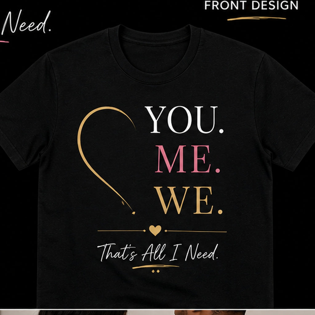 You Me We couple tee set - his shirt front view