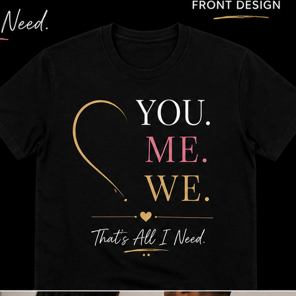 You Me We couple tee set - his shirt front view